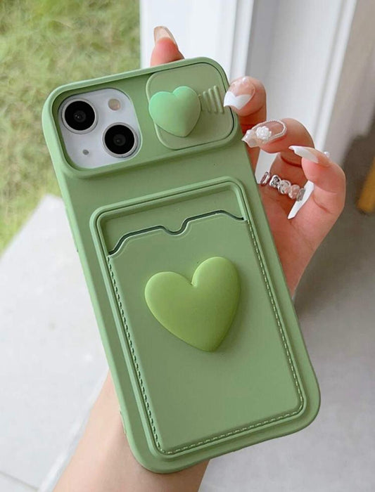 Matcha Heart Wallet Phone Case
