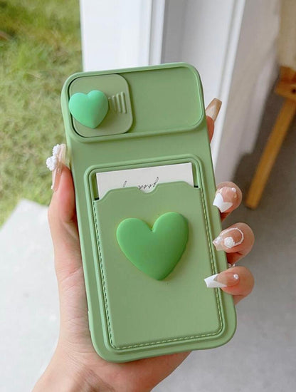 Matcha Heart Wallet Phone Case
