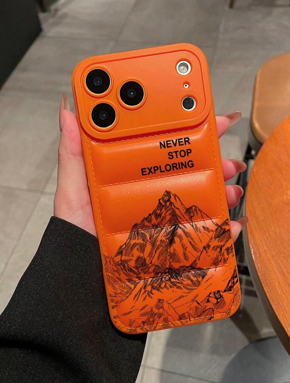 Never Stop Exploring Puffer Case