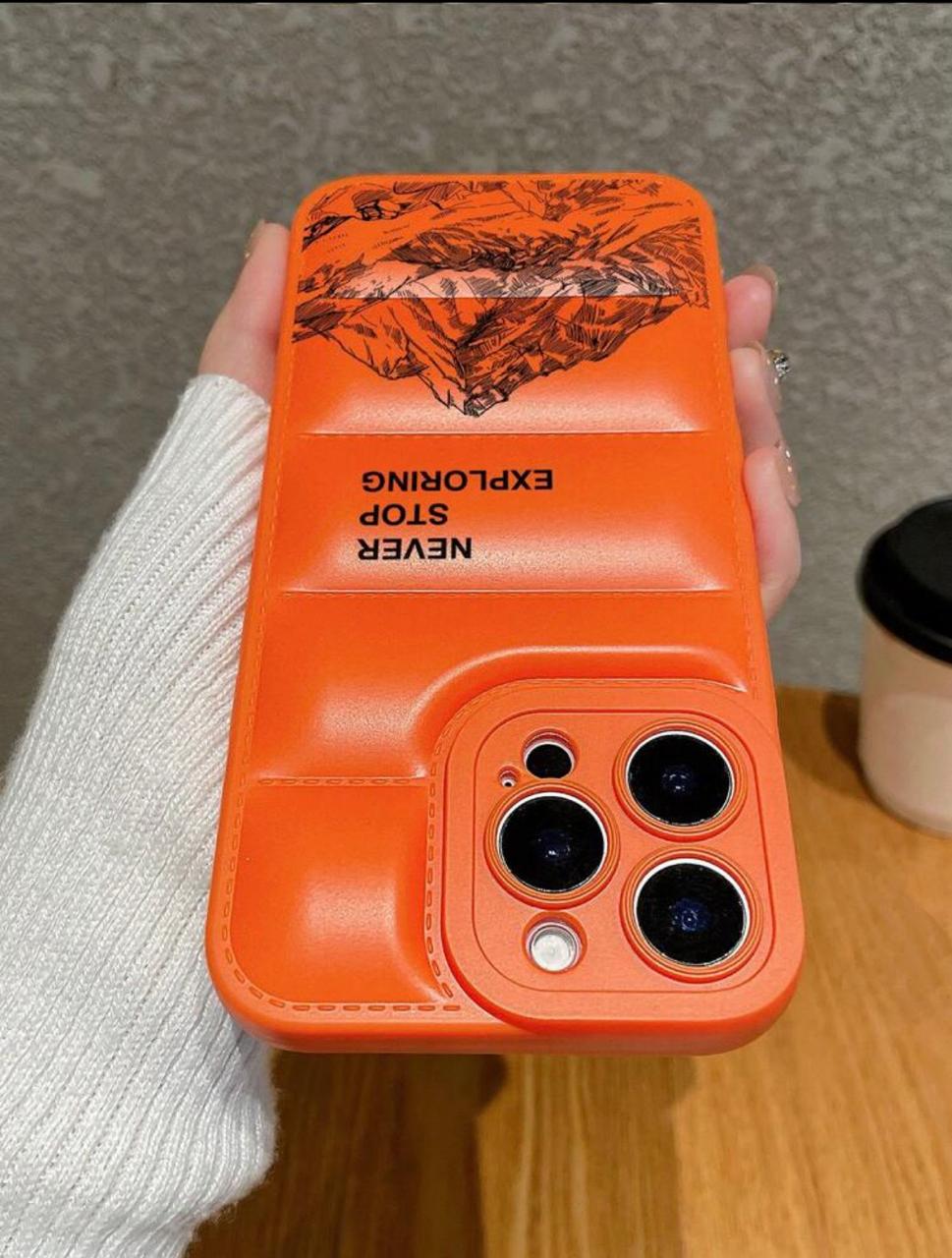Never Stop Exploring Puffer Case