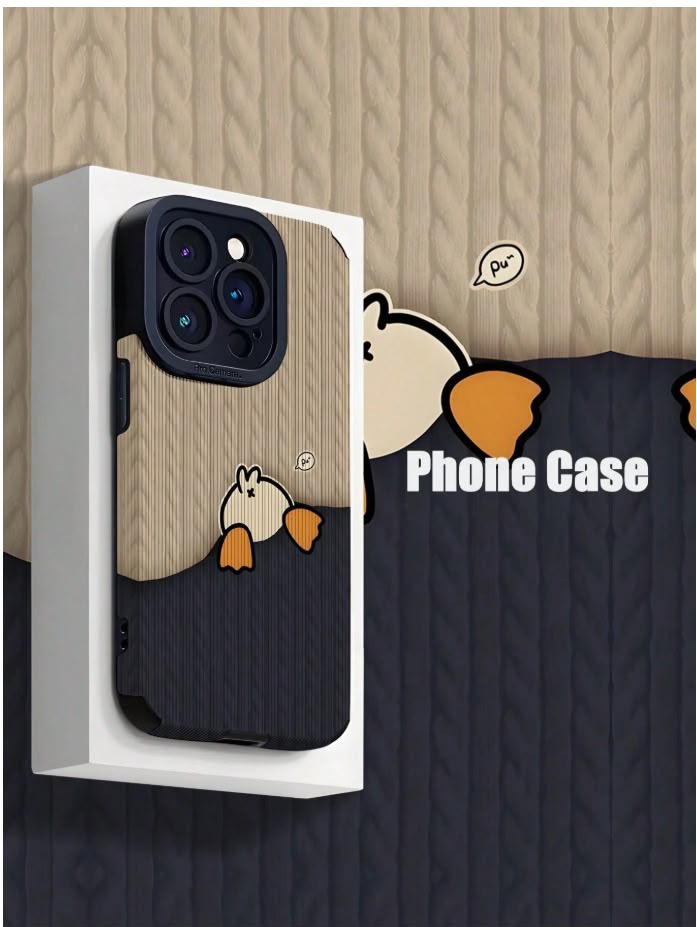 Cute Duck Peek 2-Tone Phone Case