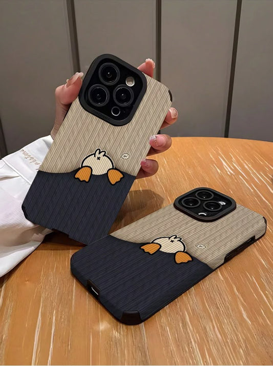 Cute Duck Peek 2-Tone Phone Case