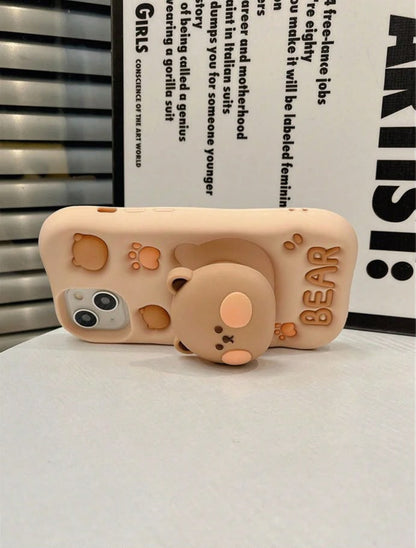 Cute Bear Pop Grip Phone Case