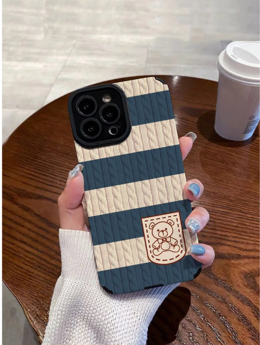 Cozy Knit Bear Pocket Phone Case