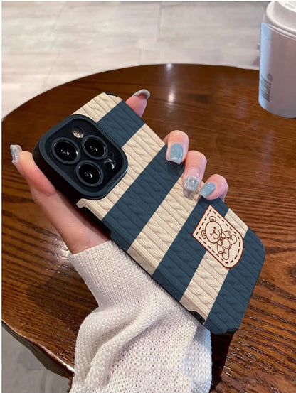Cozy Knit Bear Pocket Phone Case